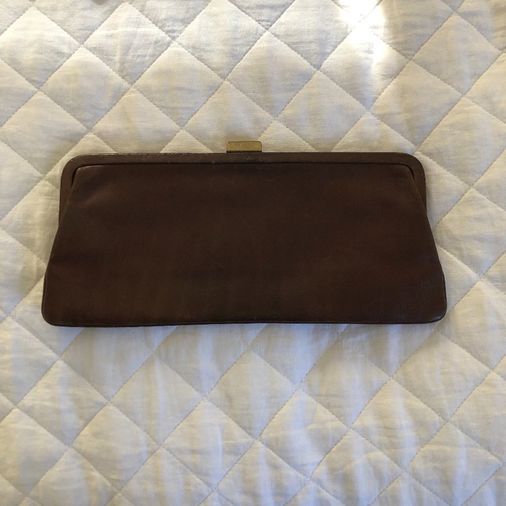 Brown Leather Clutch